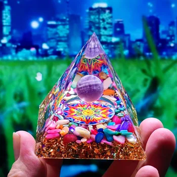 În Mod Natural Cristal Pietriș Piramida Capacitatea Mingea Acasă Decor Cristale Din Chakra Pietre Meserii Birou Rășină Ornamente