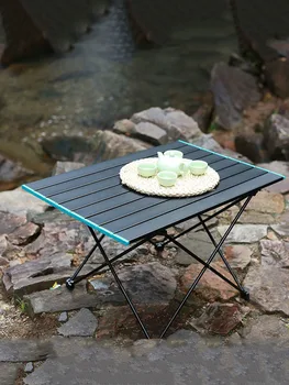 În aer liber pliere portabil ultra-usor din aluminiu masa picnic, camping din aluminiu placă de masă, grătar, masă pliere masă de picnic