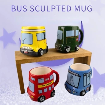 Creative Autobuz Mașină Cana Ceramica UK Taxi în Formă de Cana de Apa Ceai Lapte Apă Cani de Cafea Biroul de Acasă de la Școală Drinkware Cupa Novetly Cadouri